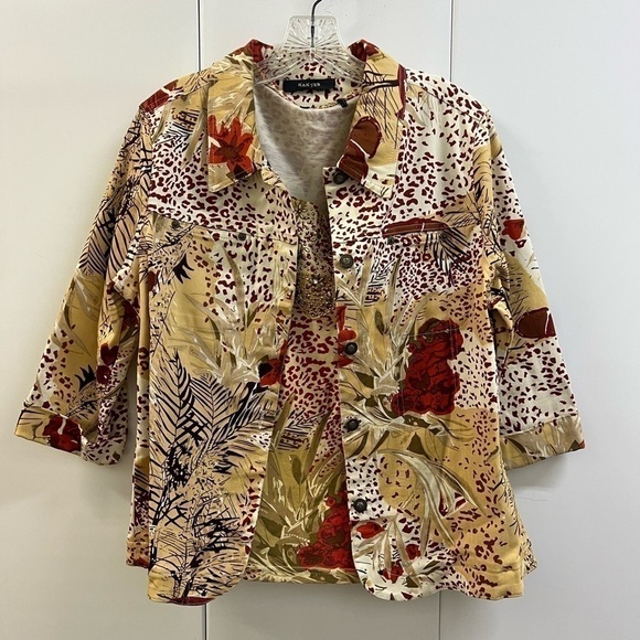 Kaktus Tops - NWOT Kaktus Animal Print 3/4 Sleeve Blazer & Matching Tank Top